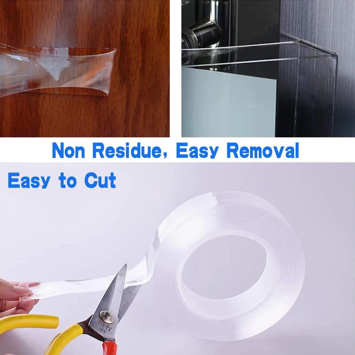 Double Sided Nano Adhesive Tape, 3 meter Washable Traceless Nano Gel Tape, Multipurpose Magic Tape