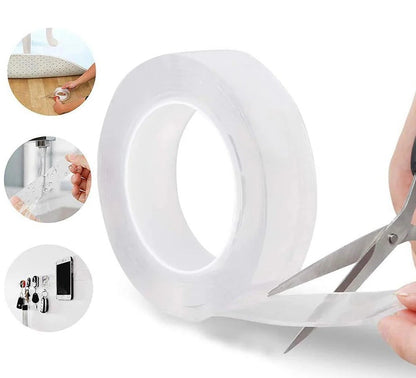 Double Sided Nano Adhesive Tape, 3 meter Washable Traceless Nano Gel Tape, Multipurpose Magic Tape